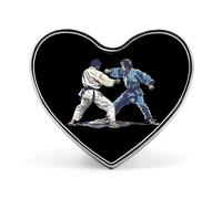Broche con forma de corazón con estampado de judo Gokyo tradicional de Kodokan, divertido alfiler para solapa, corbata y botón, decoración para hombres y mujeres