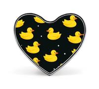 Broche con forma de corazón con estampado de patos amarillos, divertido alfiler para solapa, corbata, botón, decoración para hombres y mujeres