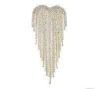 Broche con forma de corazón de cristal con alas de ángel brillantes y delicado broche de corazón para boda, fiesta, baile, banquete, día de la madre, Navidad, L, Cobre, No es una piedra preciosa