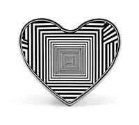 Broche con forma de corazón, insignia geométrica hipnótica giratoria con laberinto infinito, decoración elegante para mochilas y sombreros.