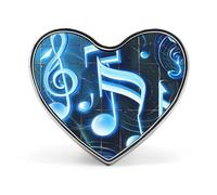 Broche con forma de corazón y notas musicales azules, un gato y luces navideñas para mochilas o solapas. Ideal para San Valentín o aniversario.