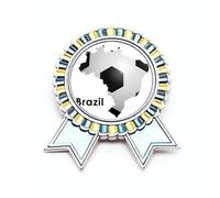 Broche con forma de mapa de Brasil con eslogan de Brasil, medalla para ganador del premio, Medium, Metal