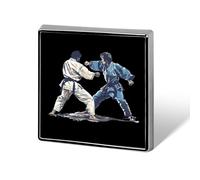 Broche con insignia cuadrada estampada de judo Gokyo tradicional de Kodokan, alfiler, botón, corbata de solapa, decoración para hombres y mujeres, mochila