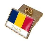 Broche Con La Bandera De Chad - Pin Con La Bandera Patriótica Del Mundo Con Letras Impresas Broche Novedoso Hebilla De Solapa Joyería Para Mujeres Y Hombres Regalo