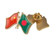 Broche Con La Bandera De China Y Bangladesh Entrecruzadas Pin De Solapa Con Bandera Geométrica De Estilo Nacional Broche Con Emblema Nacional Novedoso Accesorio Para Hombres Y Mujeres