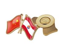 Broche Con La Bandera De China Y La Polinesia Francesa Que Se Cruzan Pin De Solapa Con Bandera Geométrica De Estilo Nacional Broche Con Emblema Nacional Novedoso Accesorio Para Hombres Y Mujeres