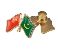 Broche Con La Bandera De China Y Mauritania - Pin Con Forma De Bandera De Cristal Insignia Prendedores De Solapa Accesorios Patrióticos Para Mujeres Y Hombres