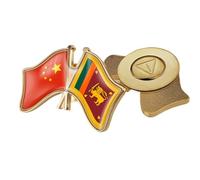 Broche Con La Bandera De La Amistad De China Y Sri Lanka - Pins Con Estampado De Banderas Patrióticas Broche Novedoso Hebilla De Solapa Joyería Para Mujeres Y Hombres