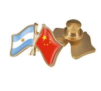 Broche Con La Bandera De La Amistad Entre China Y Argentina - Pin Con Estampado De Banderas Patrióticas Broche Novedoso Hebilla De Solapa Joyería Para Mujeres Y Hombres Regalo