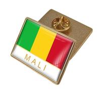 Broche Con La Bandera De Malí - Pin Con La Bandera Patriótica Del Mundo Con Letras Impresas Broche Novedoso Hebilla De Solapa Joyería Para Mujeres Y Hombres Regalo