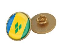 Broche Con La Bandera Patriótica De San Vicente Y Las Granadinas Broche Vintage Con Texto Cuadrado Insignias De Estilo Étnico Accesorios Para Mochilas Y Sombreros