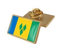 Broche Con La Bandera Patriótica De San Vicente Y Las Granadinas Broche Vintage Con Texto Cuadrado Insignias De Estilo Étnico Accesorios Para Mochilas Y Sombreros