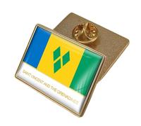 Broche Con La Bandera Patriótica De San Vicente Y Las Granadinas Broche Vintage Con Texto Cuadrado Insignias De Estilo Étnico Accesorios Para Mochilas Y Sombreros