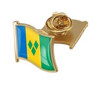 Broche Con La Bandera Patriótica De San Vicente Y Las Granadinas Broche Vintage Con Texto Cuadrado Insignias Étnicas Accesorios Para Mochilas Sombreros Y Fiestas