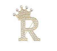 Broche con Letras, Alfabeto, Inicial de Perla, Pin de Solapa con Joyero para Mujer y Hombre, Regalo Personalizado con Nombre para Ella (R)