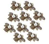 Broche con perlas de abeja, accesorios de joyería para ropa, zapatos, bolsos, accesorios para el cabello, decoración de fiesta para mujeres, Petite abeille en diamant de couleur AB, or, Aleación