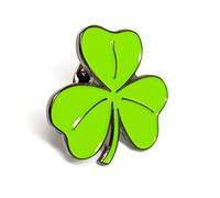 Broche con pin de metal y esmalte, diseño de trébol de la suerte irlandés