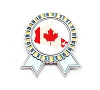 Broche con símbolo de arce rojo con la bandera de Canadá, ganador de la medalla del premio, Medium, Metal