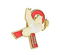 Broche con símbolo de paz con detalle de cinta, ideal para bodas, reuniones de negocios, uso diario, broche de aleación de pájaro, talla única, como se describe