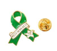 Broche con símbolo de paz, regalo funerario con acento de descanso en paz para uso diario conmemorativo, insignia de flores, talla única, como se describe