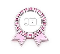 Broche con símbolo de teclado ctrl V Art Deco Fashion Badge Pin rosa ganador premio medalla, Medium, Metal