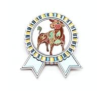 Broche con símbolo del zodiaco de la constelación de Tauro, ganador de la medalla, Medium, Metal