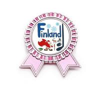 Broche con símbolo nacional de Finlandia, diseño de monumento, color rosa, Medium, Metal