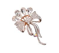 Broche con temática de flores, diamantes de imitación multifuncionales, joyería acentuada para elevar cualquier conjunto, adecuado para varias ocasiones, broche floral, talla única, como se describe