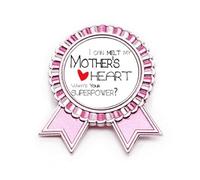 Broche con texto en inglés "I Can Melt My Mother's Heart Best Mom" para el ganador del premio, Medium, Metal
