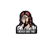 Broche con texto en inglés "I Never Said That Upset Jesus", pin esmaltado con humor oscuro sarcástico, divertido broche de insignia de meme de Internet, pin de solapa de fe cristiana, insignias de