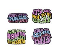 Broche con texto en inglés "It's OK To Be Not Okay Hold On Let Me Overthink This Colorful Quotes", alfileres esmaltados inspiradores, pines de metal, frase motivacional, insignias de solapa esmaltadas