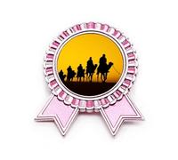 Broche con texto en inglés "Outline Sunset Journey" Silk Road Camel Desert Badge Pin Pink Winner Award Medal, Medium, Metal