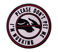 Broche con texto en inglés «Please Don't Pet Me I'm Working» con mensaje en inglés «Signal of Guide» para decoración de ropa, mochila escolar, Metal, Aleación.