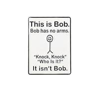 Broche con texto en inglés «This Is Bob Has No Arms», divertido pin esmaltado con humor oscuro, regalo de broma ofensiva para un amigo atrevido, insignia de solapa de chiste, broches de meme viral de