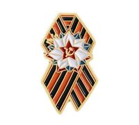 Broche conmemorativo a prueba de óxido, diseño patriótico simbólico, diseño de aleación, cierre seguro para aficionados a la historia, cinta ceremonial, pin de aleación, talla única, como se describe