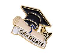 Broche conmemorativo de graduación, juego de pines esmaltados de graduación,Broche esmaltado con gorro de con letras negras | Insignias con dijes conmemorativos, broches de clase para chaqu