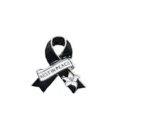 Broche conmemorativo, insignia de lirio de cinta colorida, pin de accesorio de ropa, insignia de luto negro, 1.0*1.0*1.0