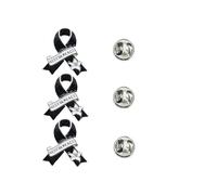 Broche conmemorativo, insignia de lirio de cinta colorida, pin de accesorio de ropa, insignia de luto negro, 1.0*1.0*1.0