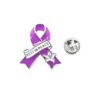 Broche conmemorativo, insignia de lirio de cinta colorida, pin de accesorio de ropa, insignia de luto negro, 1.0*1.0*1.0