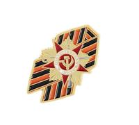 Broche conmemorativo patriótico de aleación tradicional con símbolo de cinta rusa, fijación segura para recreaciones históricas, insignia conmemorativa de la guerra rusa, One Size, como se describe