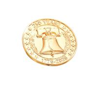 Broche conmemorativo, patriótico del 250 aniversario, aleación de zinc, esmalte 3D, alivio de la libertad, campana, estrellas, rayas, para hombres, mujeres, coleccionistas, regalo con cierre de