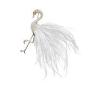 Broche creativo chapado en oro con diseño de flamenco, con plumas realistas de animales, accesorios elegantes, broche de regalo único, talla única, como se describe