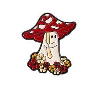 Broche creativo de aleación con diseño de hongo de dibujos animados, diseño de cuento de Hobgoblin, accesorio de moda y joyería de moda de expresión única, talla única, como se describe