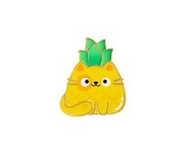 Broche creativo de dibujos animados con forma de gato y frutas, mezcla de animales, agarre firme para mujeres, complementos de moda, concepto, elegante, joyería de gato de dibujos animados, One Size