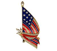 Broche creativo de la bandera nacional de Estados Unidos, broche de solapa con diamantes de imitación, joyería para disfraz americano para el 4 de julio
