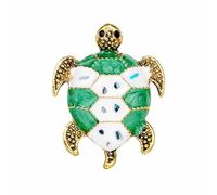 Broche creativo de tortuga con animales, personalidad exagerada, alfiler de tortuga de aceite, todo va con accesorios de ropa, broches de perlas para mujer (verde, talla única)