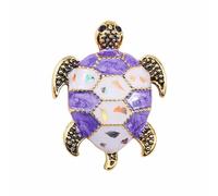 Broche creativo vintage con diseño de tortuga y animales, con personalidad exagerada, diseño de tortuga de aceite, todo va con accesorios de ropa, cierre de alfiler (morado, talla única), Metal, No es