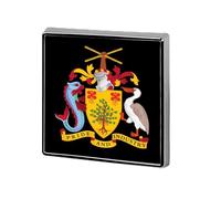 Broche cuadrado con el escudo de armas de Barbados, insignia de metal, prendedor de solapa, chaqueta, sombrero, bolso, accesorios, decoración.
