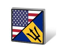 Broche cuadrado con la bandera de Barbados de Estados Unidos, alfiler de metal para solapa, chaqueta, sombrero, bolso, accesorios de decoración