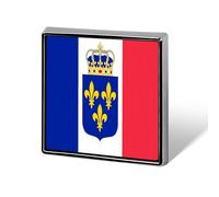Broche cuadrado con la bandera de Francia del Conde Henri de Chambord para corbata o vestido, accesorios de boda, cumpleaños, para hombres y mujeres, Square, Metal